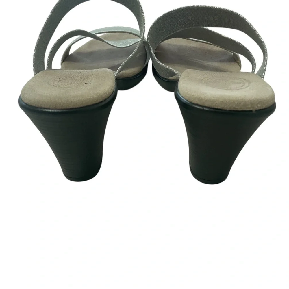 Charleston Shoe Co Jac Strappy Heel Sandal Silver Comfort Shoes Size 9 - Picture 5 of 9